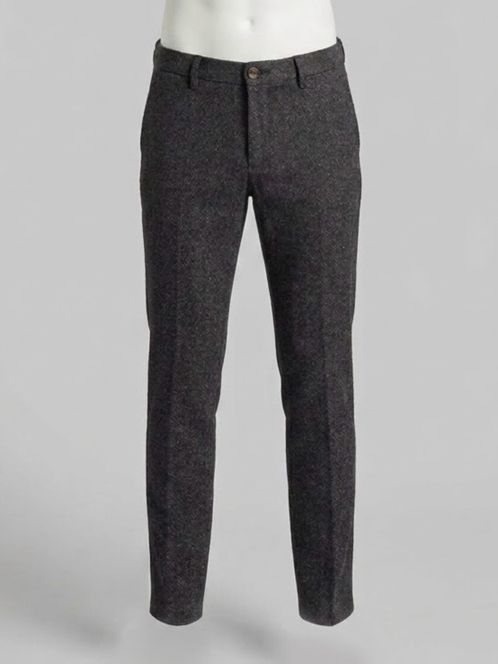 Alberto Mens 32x30 Rob Slim Fit Wool Silk Blend Herringbone Trousers Pants Brown